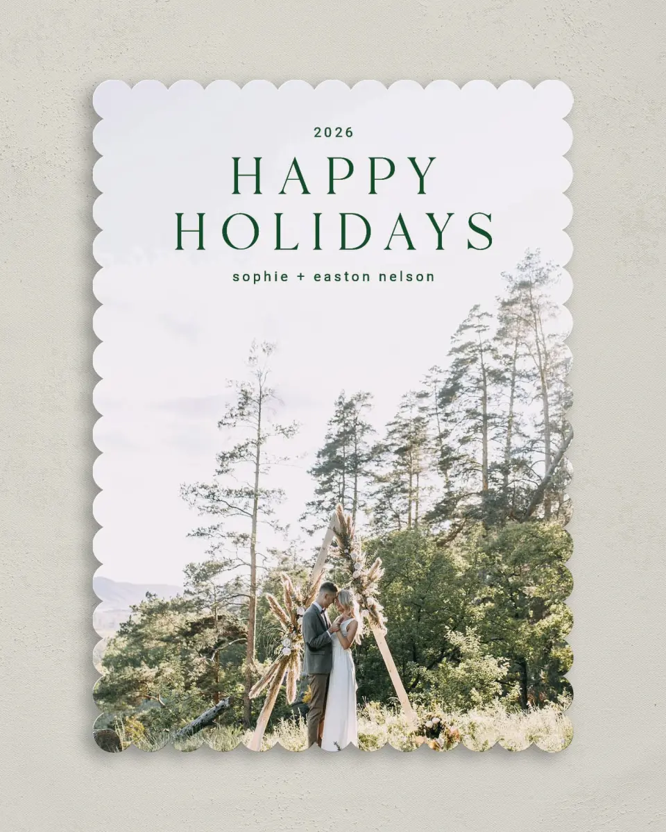 This is a 5" x 7" Christmas Card called Spacious Holidays printed in full color on Premium Smooth paper on Premium Smooth paper on Premium Smooth paper