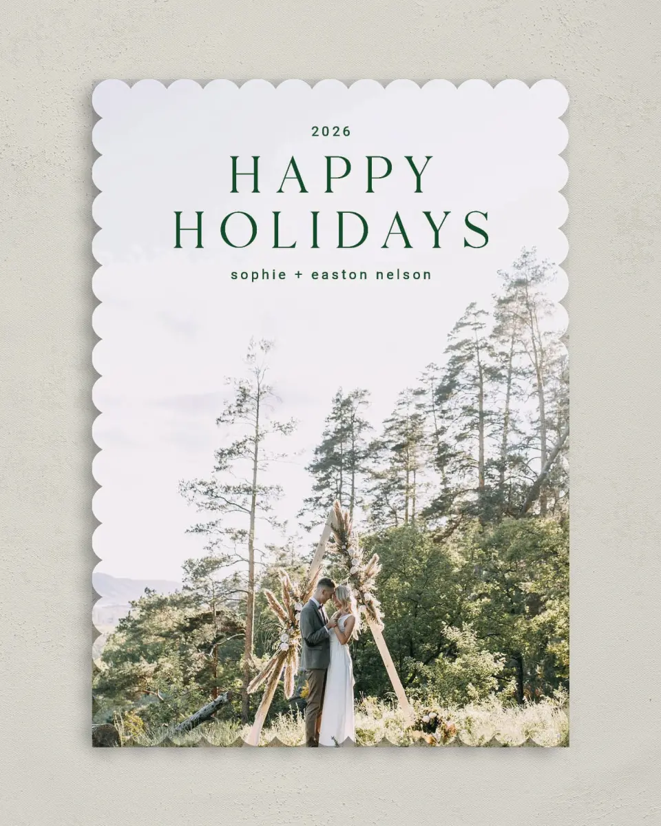 This is a 5" x 7" Christmas Card called Spacious Holidays printed in full color on Premium Smooth paper on Premium Smooth paper on Premium Smooth paper