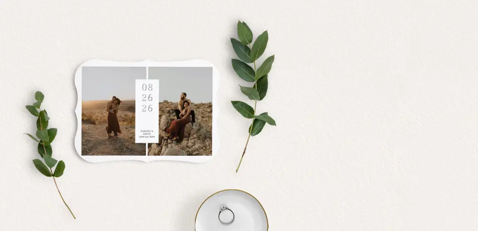 Save the Date Card with Optional Guest Addressing Service