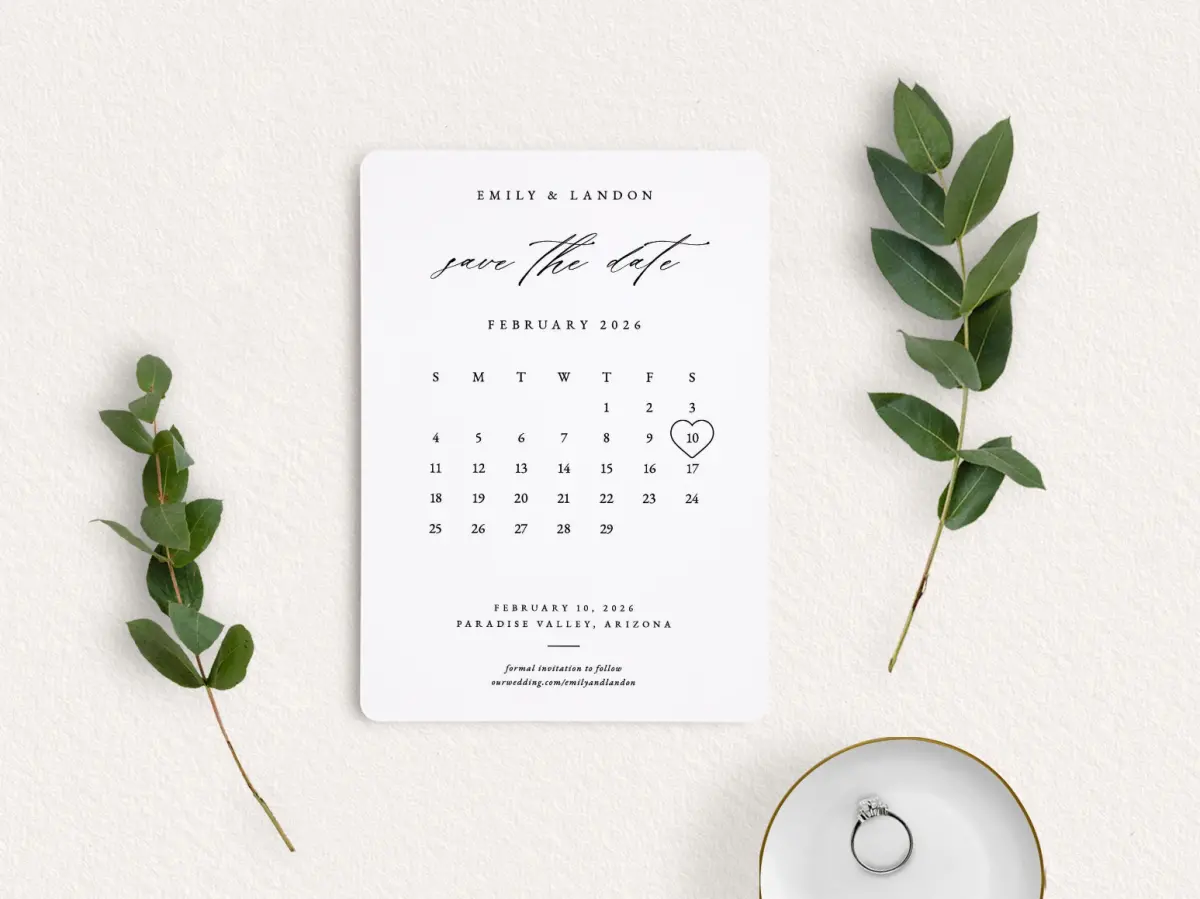 Save the Date Card with Optional Guest Addressing Service