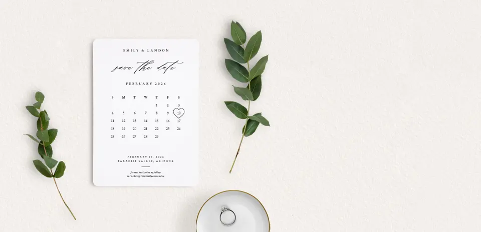 Save the Date Card with Optional Guest Addressing Service