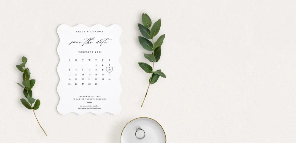 Save the Date Card with Optional Guest Addressing Service