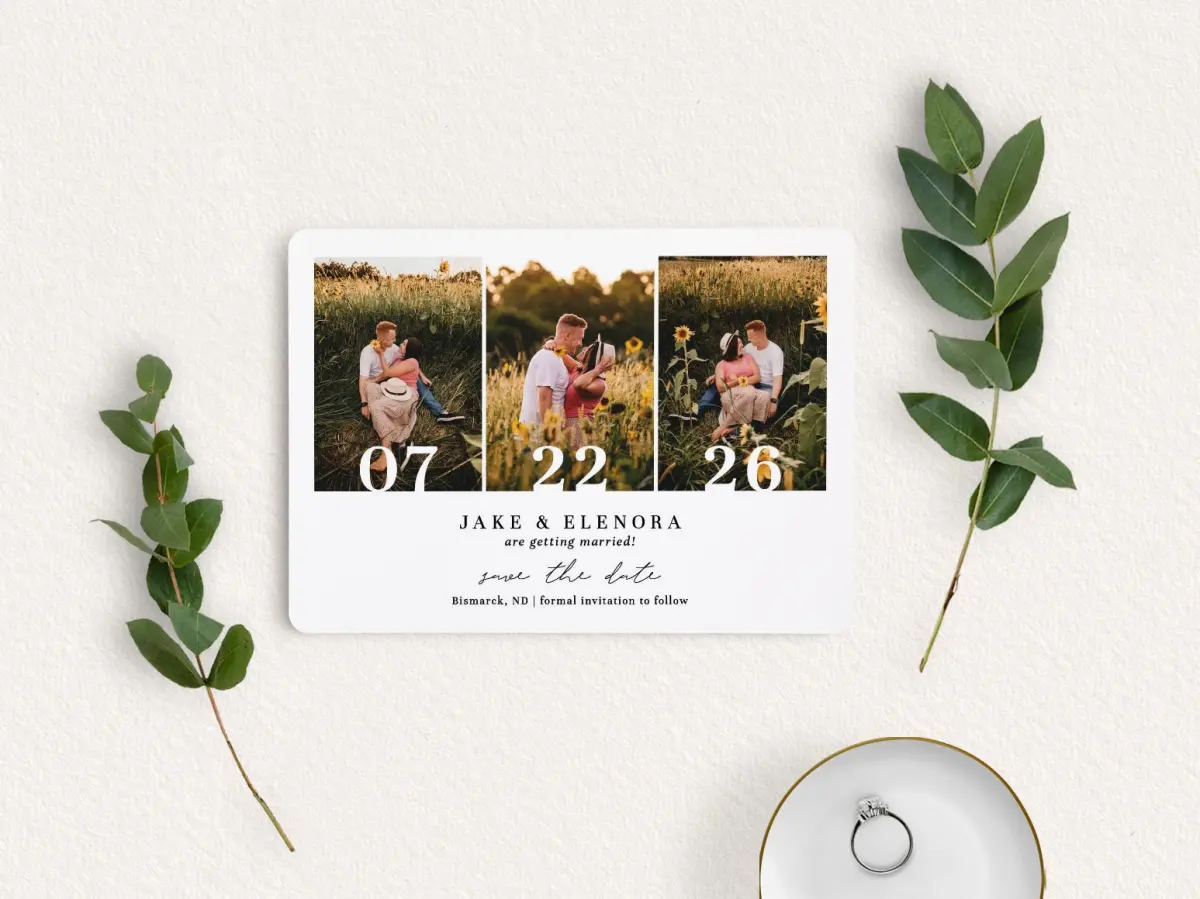 Save the Date Card with Optional Guest Addressing Service