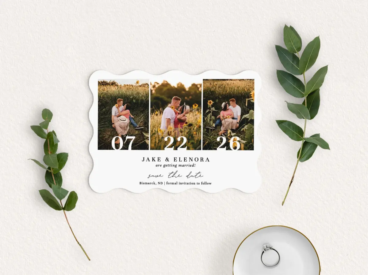 Save the Date Card with Optional Guest Addressing Service