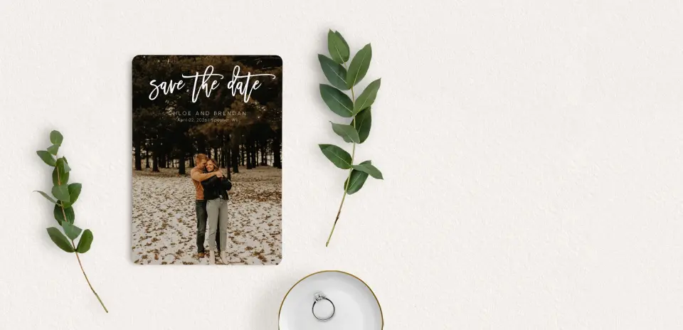 Save the Date Card with Optional Guest Addressing Service