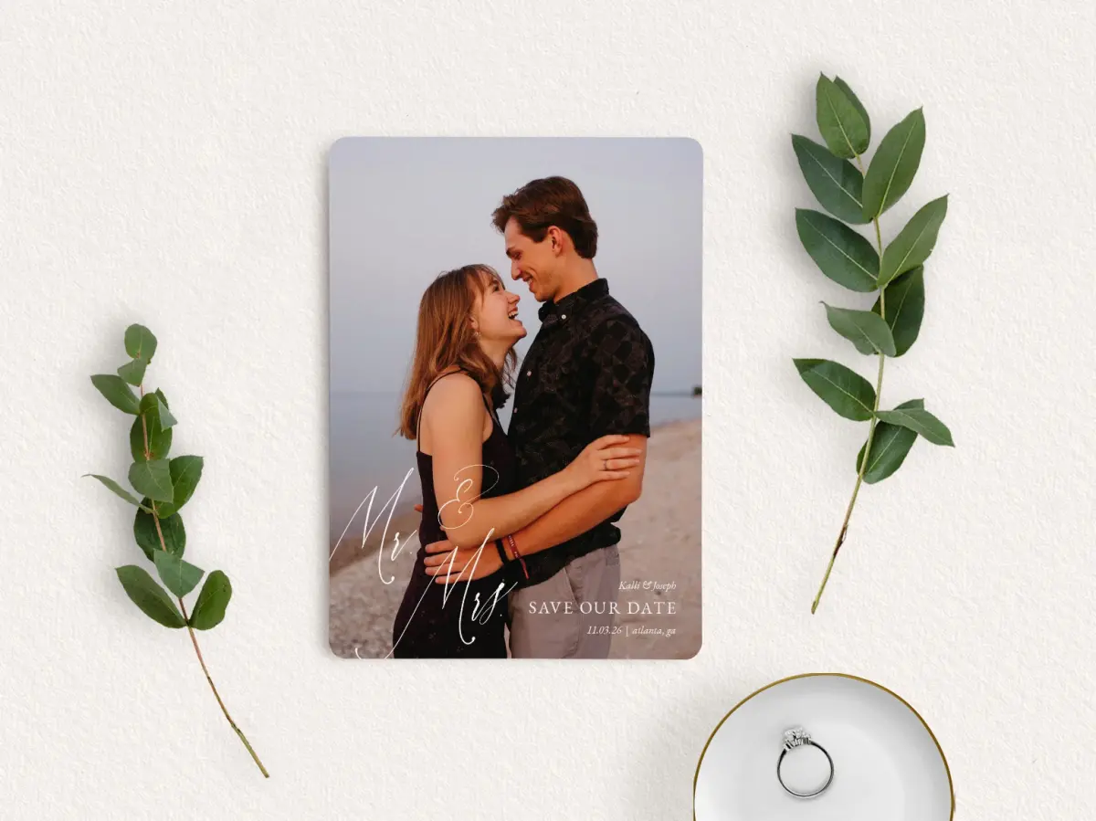 Save the Date Card with Optional Guest Addressing Service