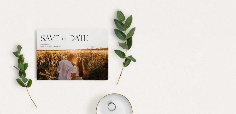 Save the Date Card with Optional Guest Addressing Service