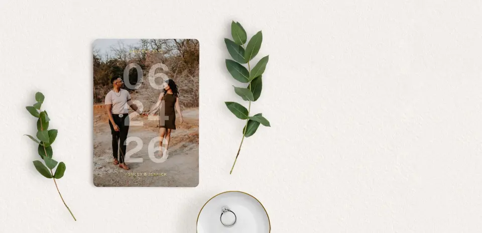Save the Date Card with Optional Guest Addressing Service