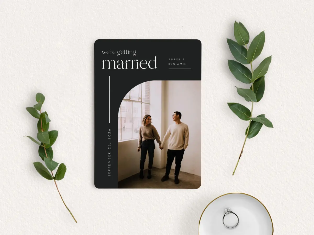 Save the Date Card with Optional Guest Addressing Service