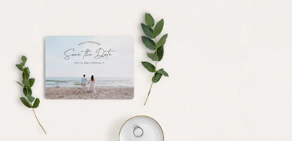 Save the Date Card with Optional Guest Addressing Service