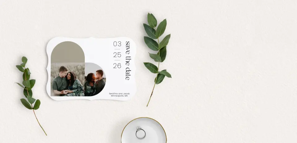 Save the Date Card with Optional Guest Addressing Service