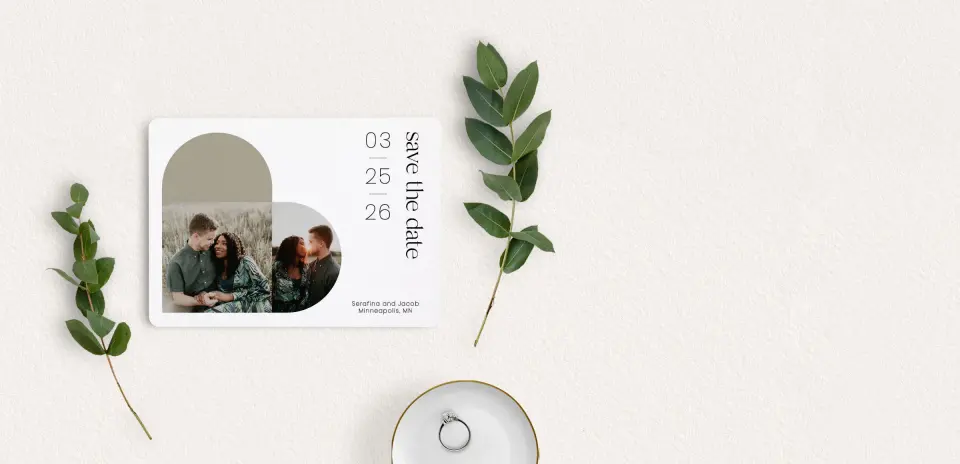Save the Date Card with Optional Guest Addressing Service