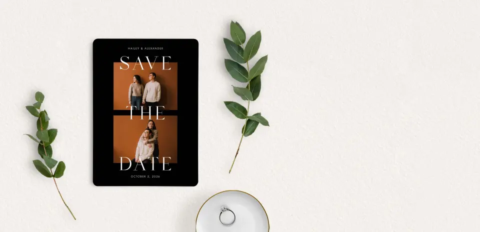 Save the Date Card with Optional Guest Addressing Service