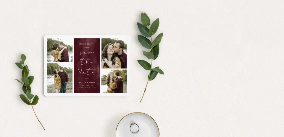 Save the Date Card with Optional Guest Addressing Service