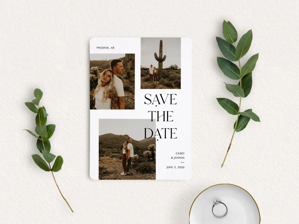 Save the Date Card with Optional Guest Addressing Service