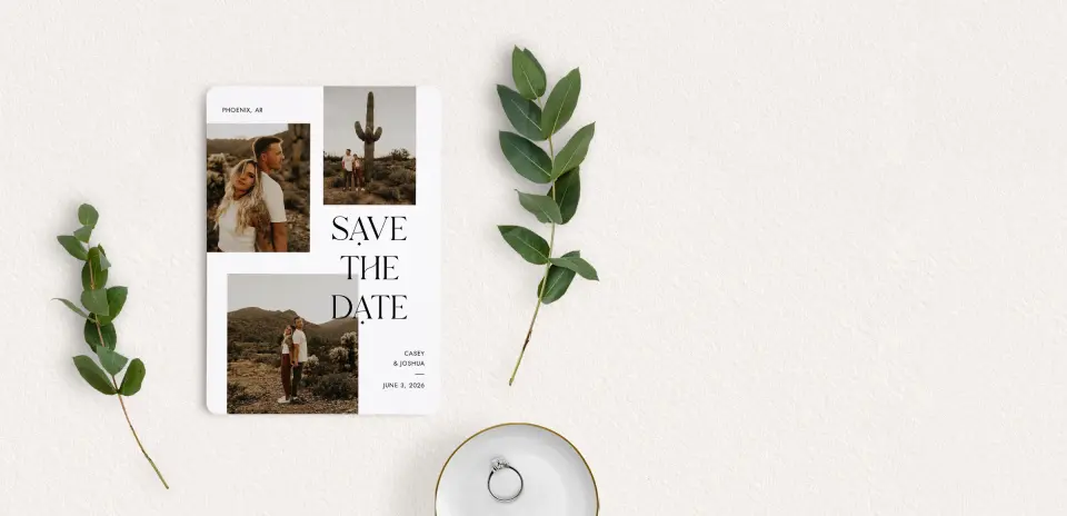 Save the Date Card with Optional Guest Addressing Service