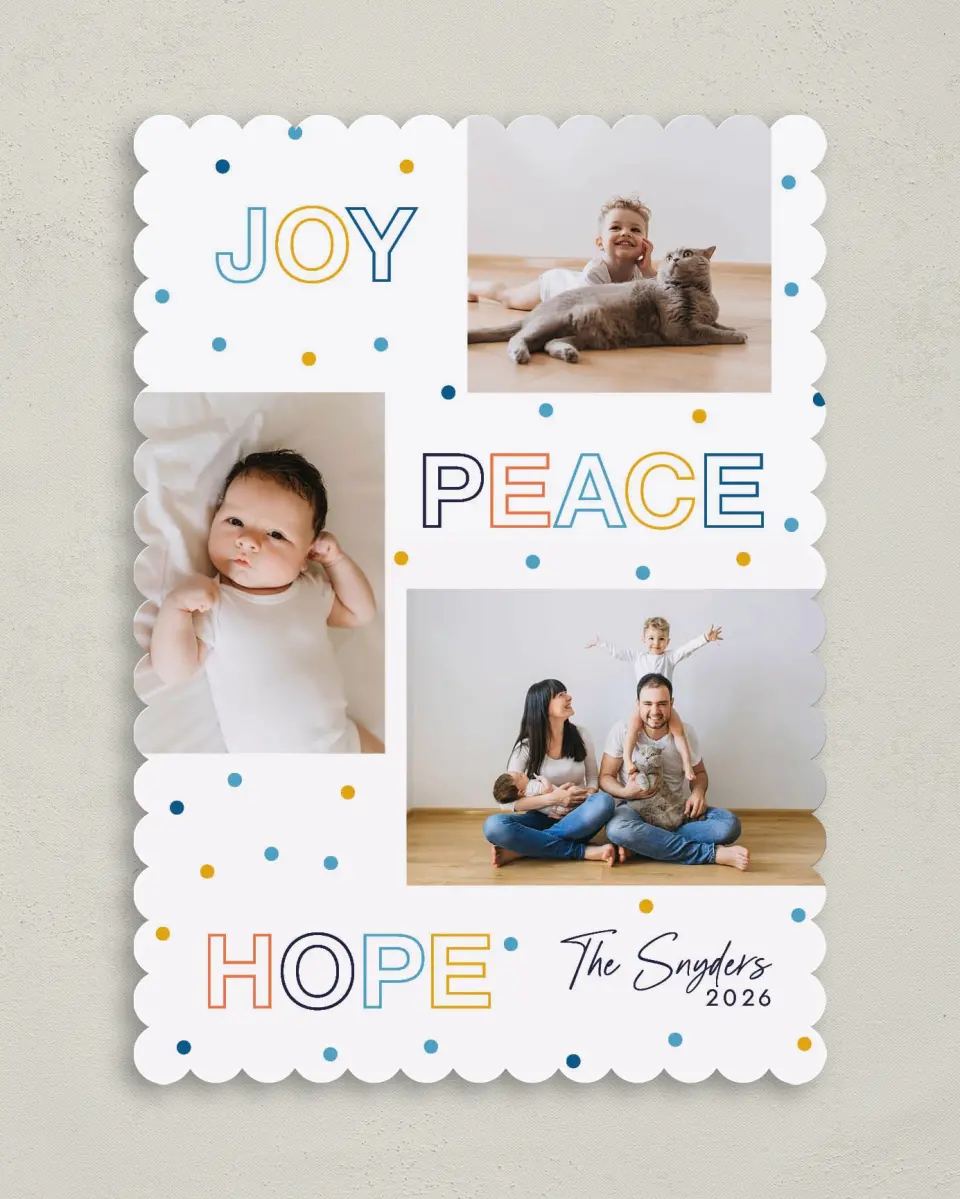 This is a 5" x 7" Hanukkah Card called Confetti Holidays printed in full color on Premium Smooth paper