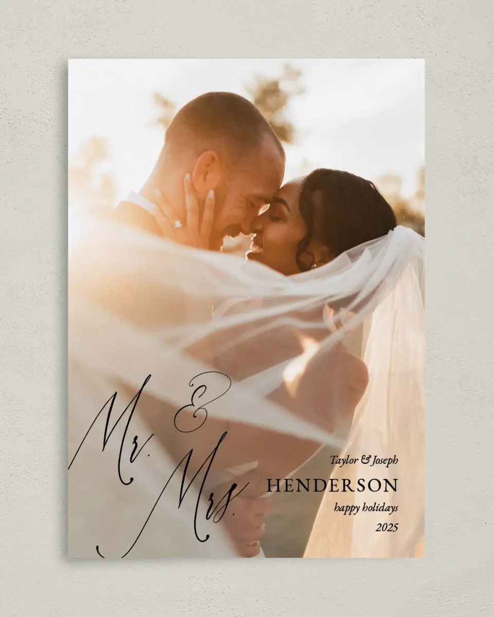 This is a 5" x 7" Christmas Card called Dramatic Greetings printed in full color on Premium Smooth paper