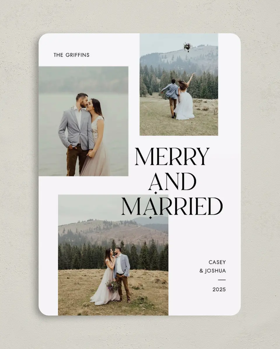 This is a 5" x 7" Christmas Card called Married Mix printed in full color on Premium Smooth paper