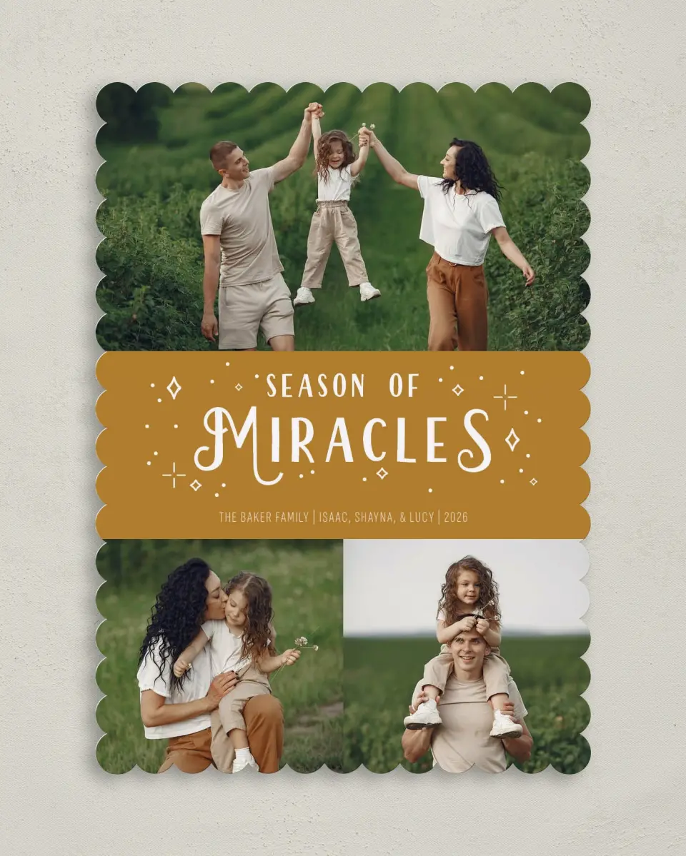 This is a 5" x 7" Hanukkah Card called Season of Miracles printed in full color on Premium Smooth paper