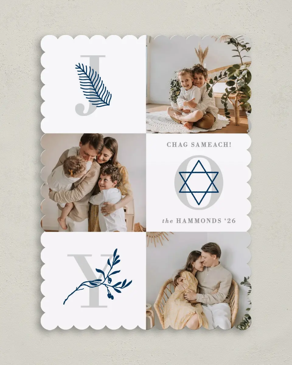 This is a 5" x 7" Hanukkah Card called Olive the Joy printed in full color on Premium Smooth paper