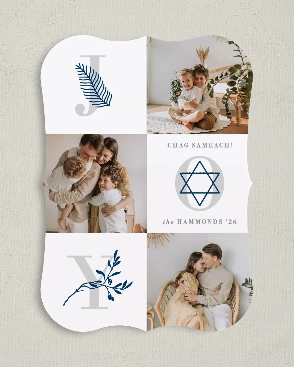 This is a 5" x 7" Hanukkah Card called Olive the Joy printed in full color on Premium Smooth paper
