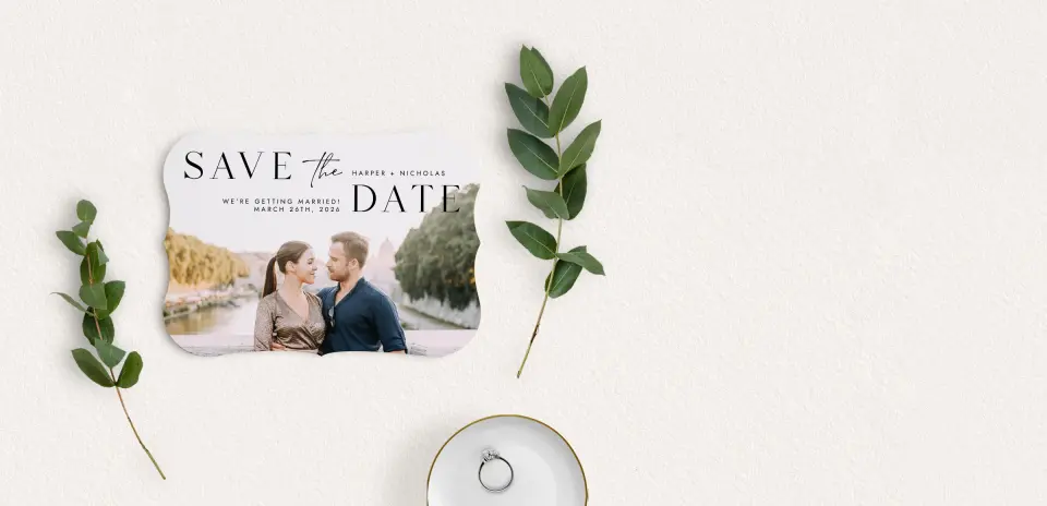 Save the Date Card with Optional Guest Addressing Service