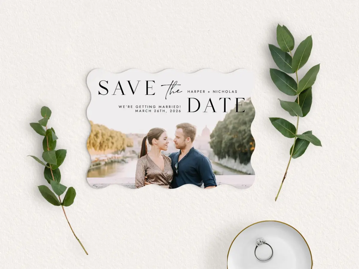 Save the Date Card with Optional Guest Addressing Service