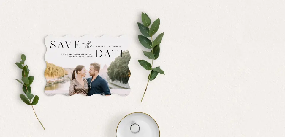 Save the Date Card with Optional Guest Addressing Service