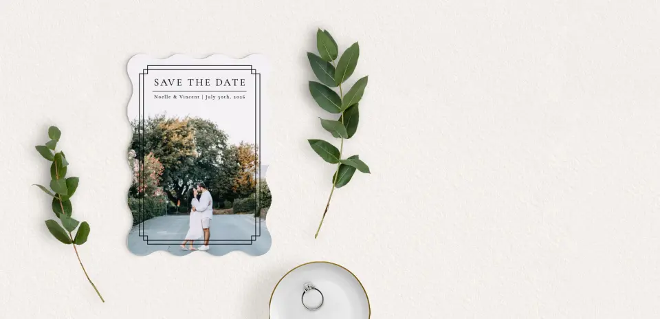 Save the Date Card with Optional Guest Addressing Service
