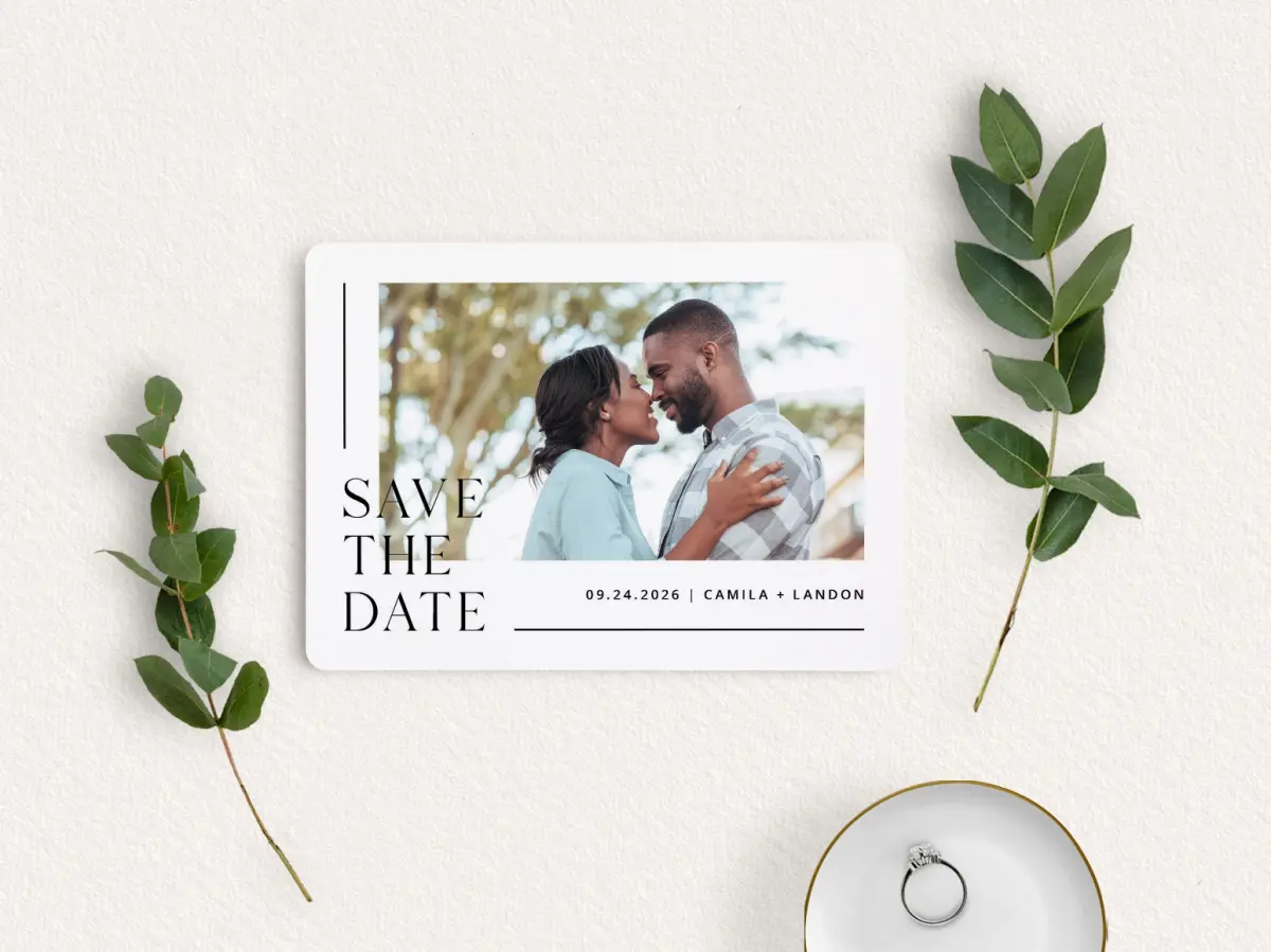 Save the Date Card with Optional Guest Addressing Service