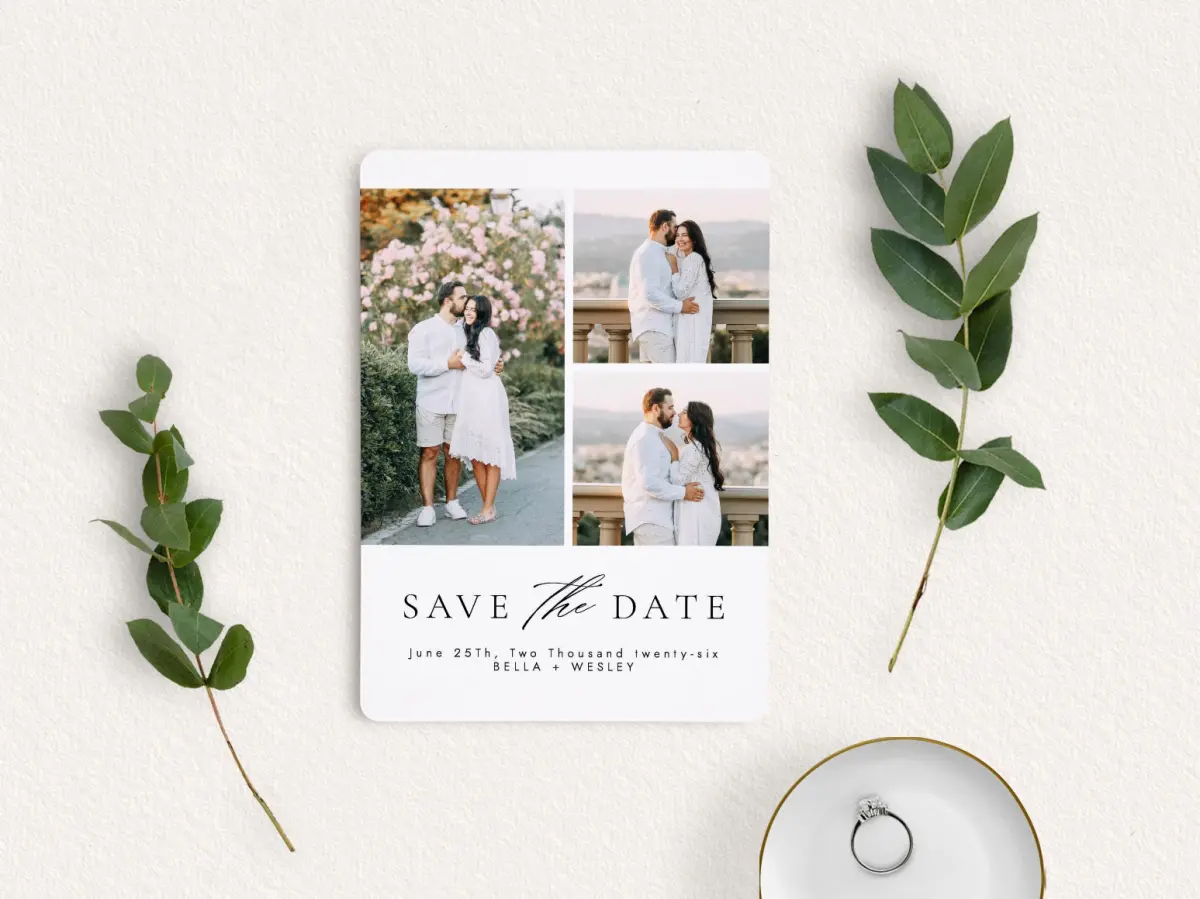 Save the Date Card with Optional Guest Addressing Service