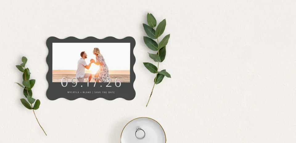 Save the Date Card with Optional Guest Addressing Service