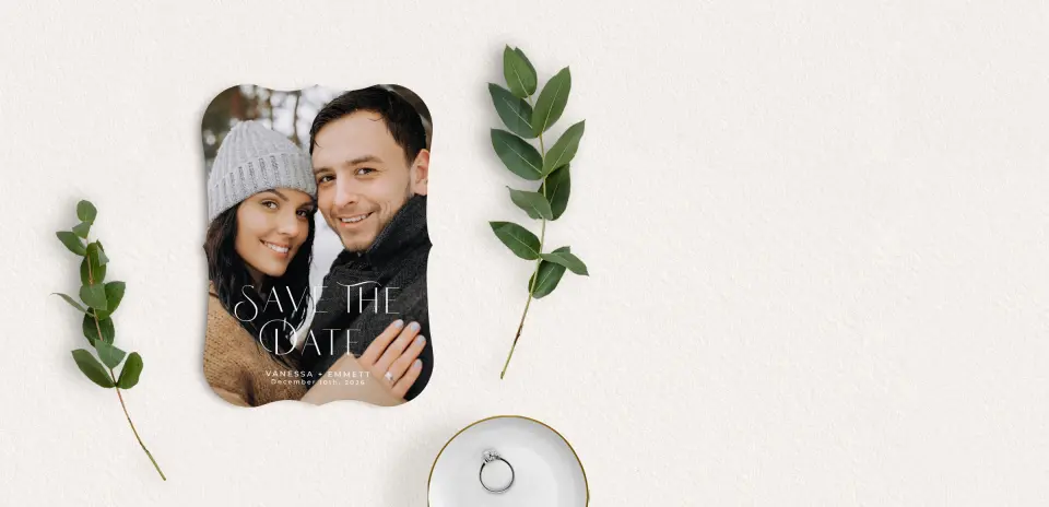 Save the Date Card with Optional Guest Addressing Service