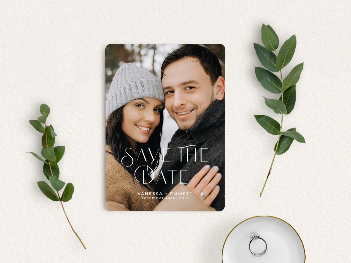 Save the Date Card with Optional Guest Addressing Service