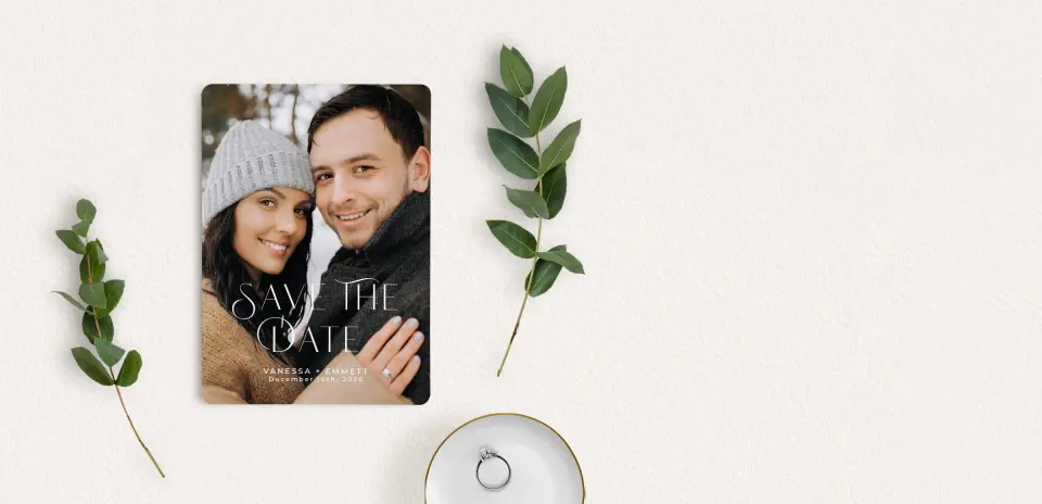 Save the Date Card with Optional Guest Addressing Service