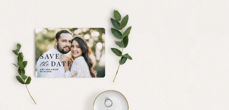 Save the Date Card with Optional Guest Addressing Service