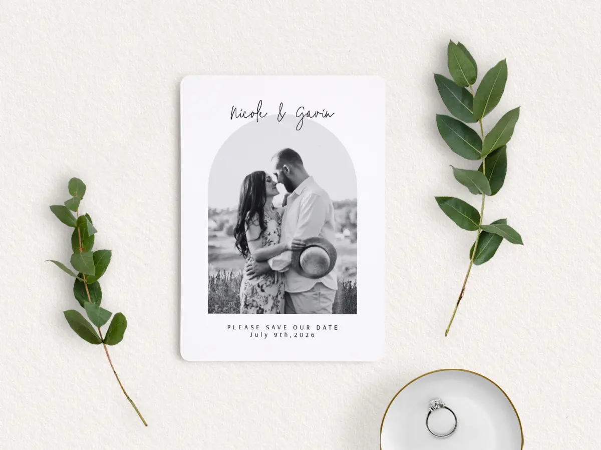 Save the Date Card with Optional Guest Addressing Service