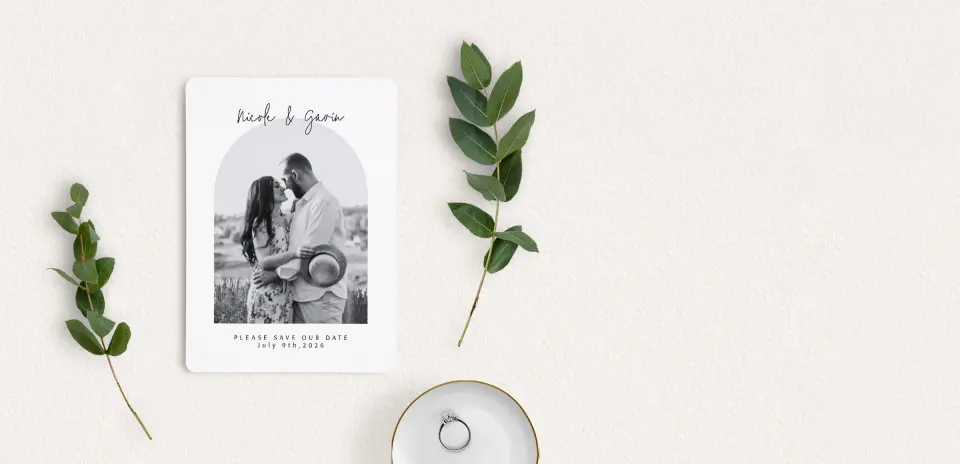 Save the Date Card with Optional Guest Addressing Service