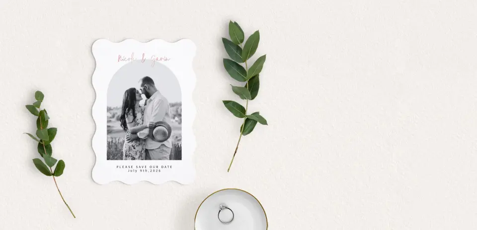 Save the Date Card with Optional Guest Addressing Service