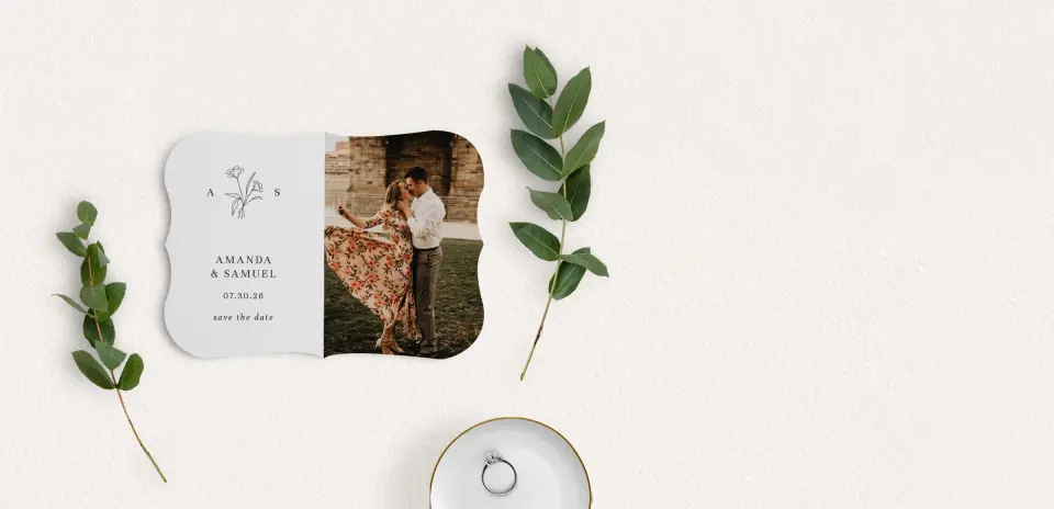 Save the Date Card with Optional Guest Addressing Service