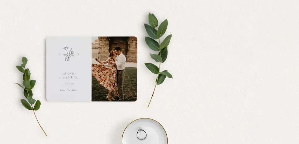 Save the Date Card with Optional Guest Addressing Service