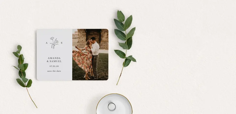 Save the Date Card with Optional Guest Addressing Service