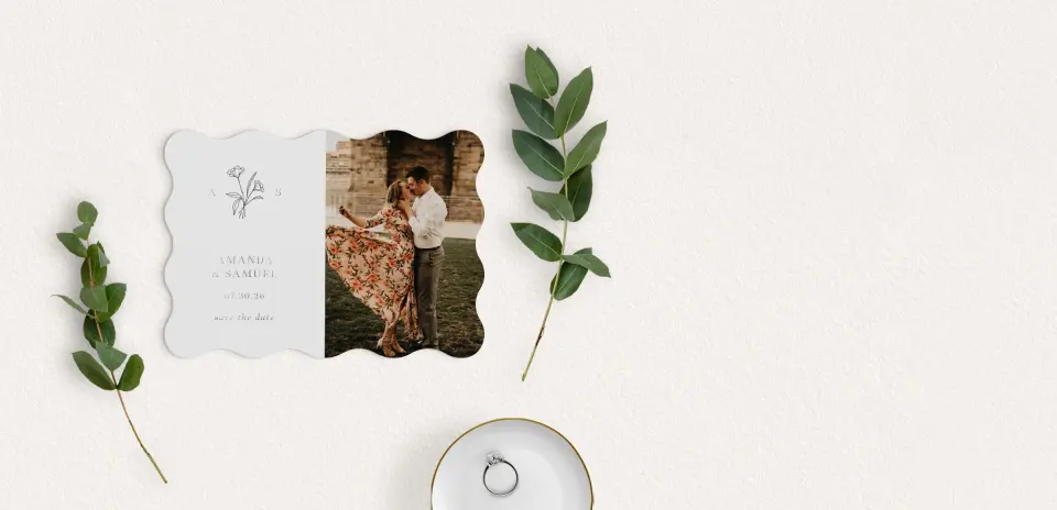 Save the Date Card with Optional Guest Addressing Service