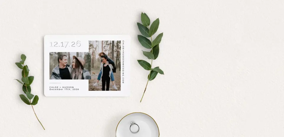 Save the Date Card with Optional Guest Addressing Service
