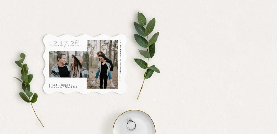 Save the Date Card with Optional Guest Addressing Service