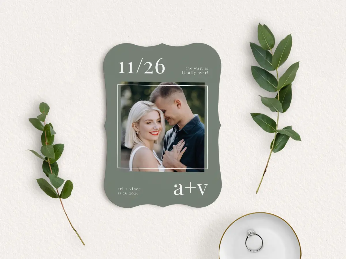 Save the Date Card with Optional Guest Addressing Service