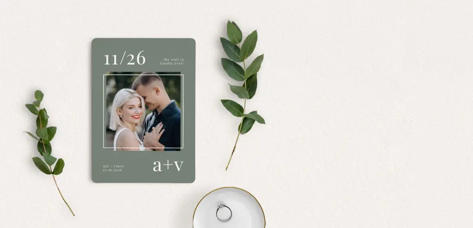 Save the Date Card with Optional Guest Addressing Service