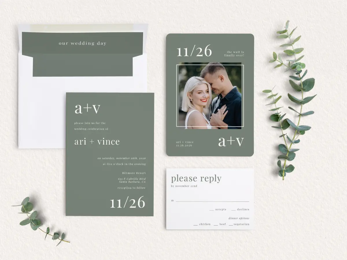 Front of Save the Date Card