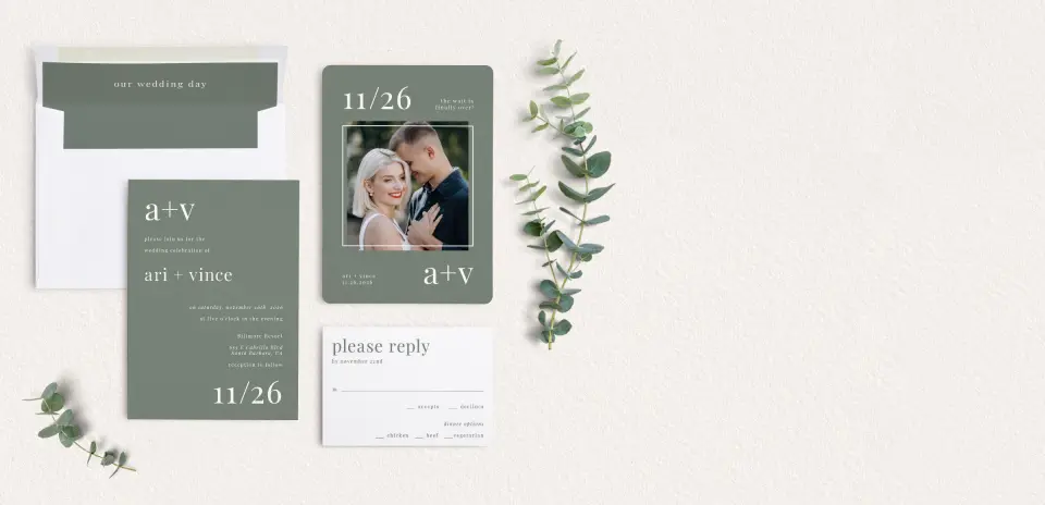 Front of Save the Date Card